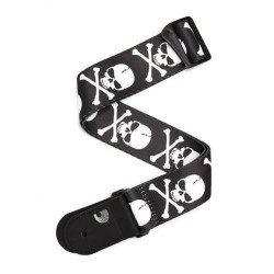 D'Addario 50H01 Planet Waves 50mm Polyester Woven Skull & Cross Bone Design Guitar Strap  