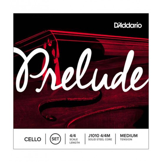 D'Addario J10104/4M Prelude Cello String Set 4/4 Scale Medium Tension