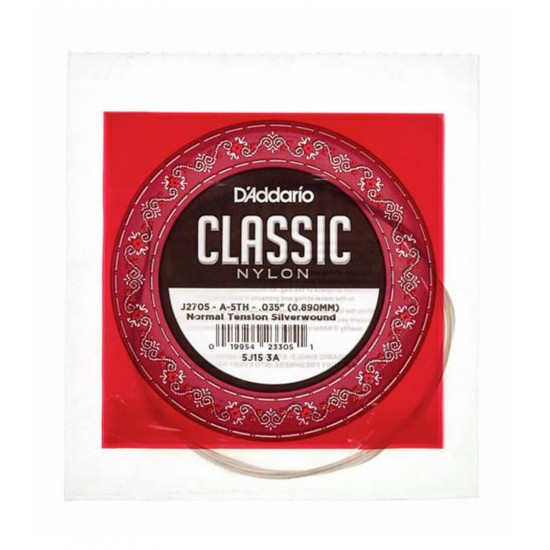 D'Addario J2705 Single Silver Wound 035/J27 5th Normal Tension D'Addario J2705 Single Silver Wound 035/J27 5th Normal Tension