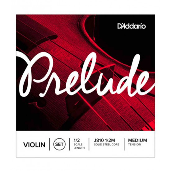 D'Addario J810 1/2M Prelude Violin String Set 1/2 Scale, Medium Tension