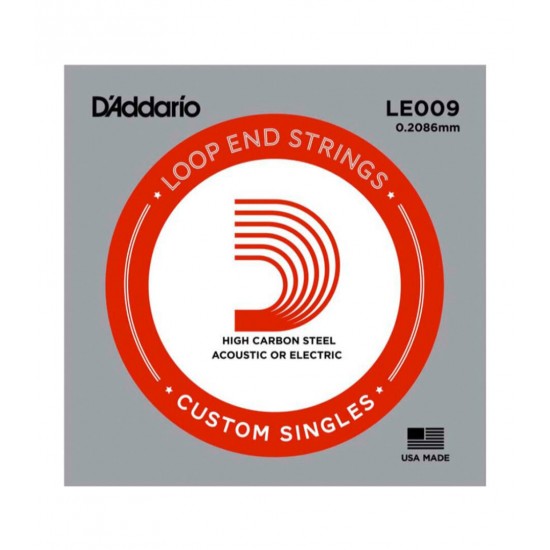 D'Addario LE009 Electric Guitar Single String High Carbon Steel 0.09 Gauge D'Addario LE009 Electric Guitar Single String High Carbon Steel 0.09 Gauge
