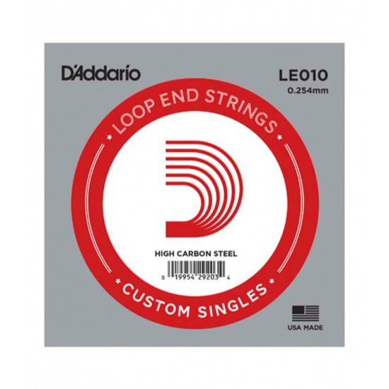 D'Addario LE010 Electric Guitar Single String High Carbon Steel 0.10 Gauge D'Addario LE010 Electric Guitar Single String High Carbon Steel 0.10 Gauge