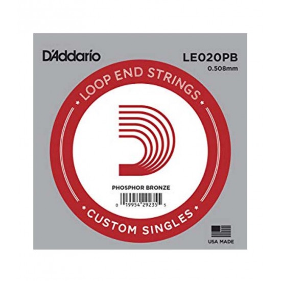 D'Addario LE020PB Acoustic Guitar Single String Phosphor Bronze Loop 0.20 Gauge D'Addario LE020PB Acoustic Guitar Single String Phosphor Bronze Loop 0.20 Gauge