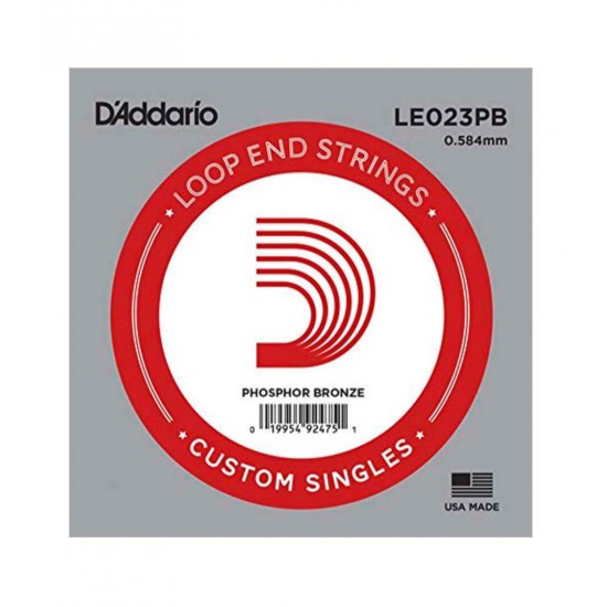 D'Addario LE023PB Acoustic Guitar Single String - Phosphor Bronze Loop 0.23 Gauge