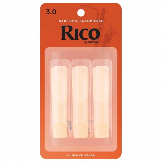 D'Addario RLA0330 Rico Baritone Reeds - Strength 3.0 (3-Pack)