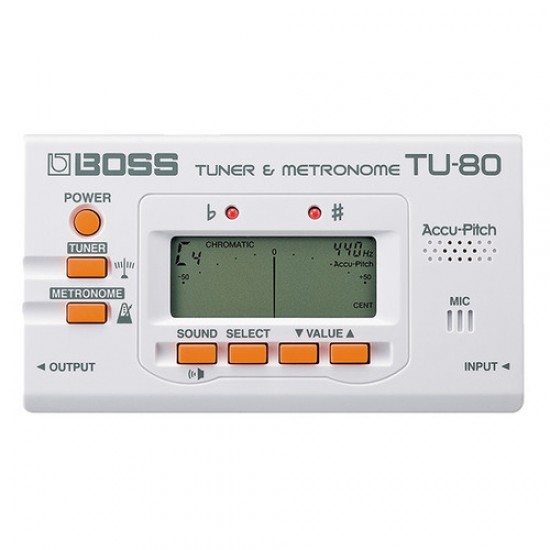 Boss TU-80WH - Tuner/Metronome (White) Boss TU-80WH - Tuner/Metronome (White)