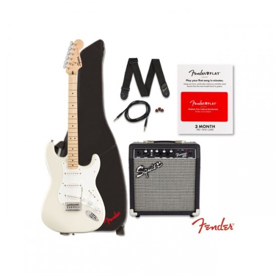 Fender 0371822405 Squier FSR Stratocaster MN Electric Guitar Pack - Olympic White
