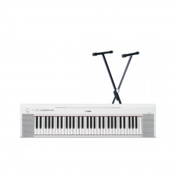 Yamaha NP-15 Portable Piano-Style Keyboard - White - With DF029 Keyboard Stand