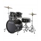 Ludwig LC19511 Accent Drive 5-piece Drumset 22" Bass Drum with Throne and Cymbals - Black Sparkle