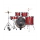 Ludwig LC19514 Accent 5-piece Complete Drum Set with 22 inch Bass Drum and Wuhan Cymbals - Red Sparkle