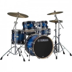 Yamaha SBP2F50 Stage Custom Birch 5-piece Shell Pack  - Deep Blue Sunburst Full Drum Bundle