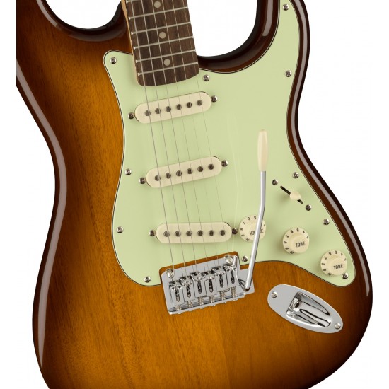 Fender 0378006542  Squier FSR Affinity Series Stratocaster Electric Guitar Laurel Fingerboard, Mint Pickguard - Honey Burst