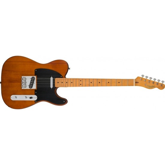 Fender 0379501529 Squier 40th Anniversary Telecaster Electric Guitar, Vintage Edition - Satin Mocha with Maple Fingerboard  