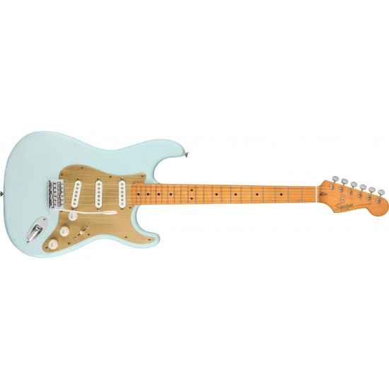 Fender 0379510572  Squier 40th Anniversary Stratocaster Electric Guitar, Vintage Edition - Satin Sonic Blue   