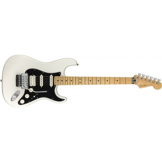 Fender 1149402515 Player Series Stratocaster HSS Electric Guitar  With Floyd Rose Trem - Polar White  