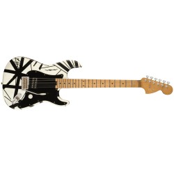 EVH 5107900576 Striped Series '78 Eruption White Electric Guitar w/ Black Stripes Relic 