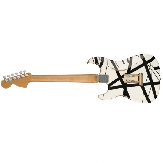 EVH 5107900576 Striped Series '78 Eruption White Electric Guitar w/ Black Stripes Relic 