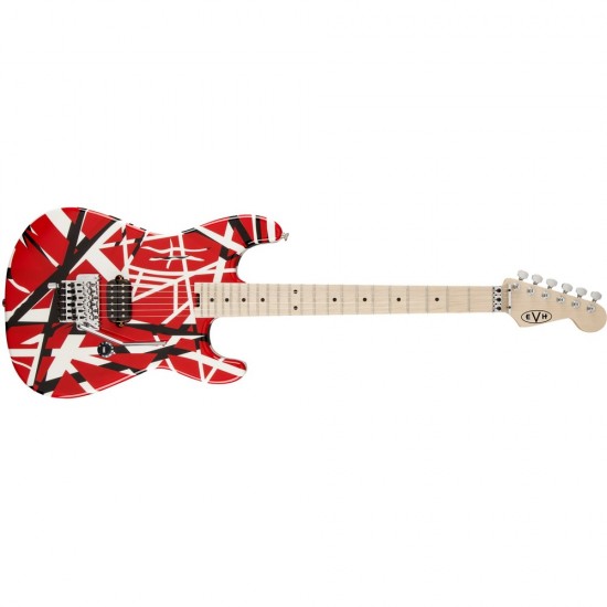 EVH 5107902503 Striped Series Electric Guitar - Red with Black and White Stripes