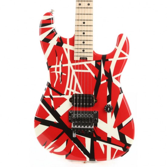 EVH 5107902503 Striped Series Electric Guitar - Red with Black and White Stripes