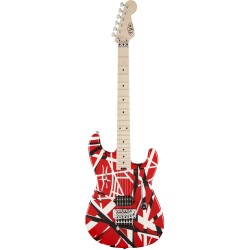 EVH 5107902503 Striped Series Electric Guitar - Red with Black and White Stripes
