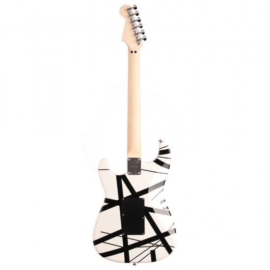 EVH 5107902576 Striped Series Electric Guitar - White w/ Black Stripes