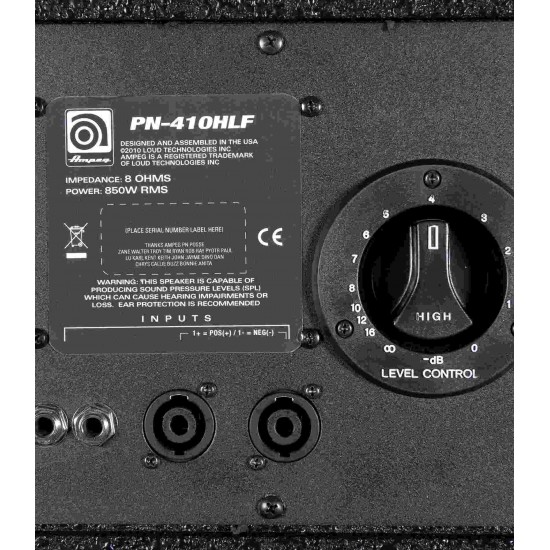 Ampeg PN-410HLF Designed & Assembled in USA, Neodymium 4-10" Speaker Cabinet, 850W RMS