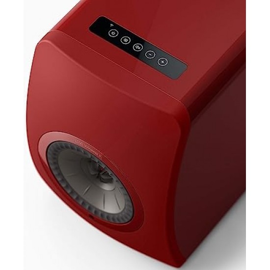 KEF LS50 Wireless II Active Bookshelf Speaker Pair - Crimson Red