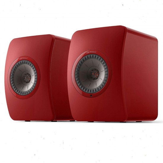 KEF LS50 Wireless II Active Bookshelf Speaker Pair - Crimson Red