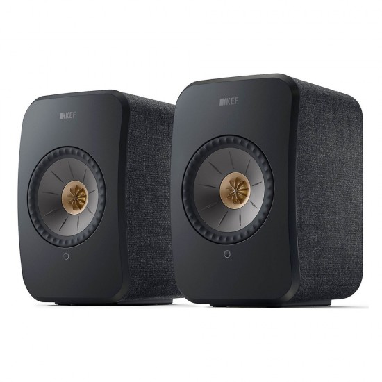 KEF LSX II Active Bookshelf Speaker - Pair - Carbon Black  