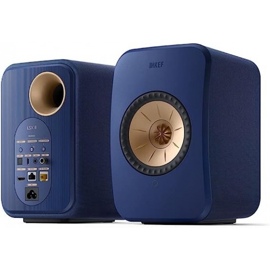 KEF LSX II Active Bookshelf Speaker - Pair - Cobalt Blue