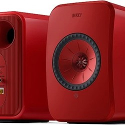 KEF LSX II Active Bookshelf Speaker - Pair - Lava Red