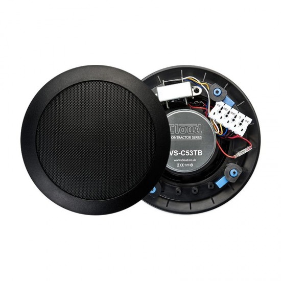 Cloud CVS-C53TB 5¼" Coaxial, 8Ω/<24W 100v, Ceiling Speaker - Black Cloud CVS-C53TB 5¼" Coaxial, 8Ω/<24W 100v, Ceiling Speaker - Black