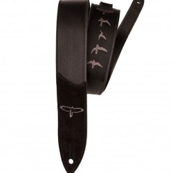 PRS ACC-3166 Leather Strap Birds Embroidery - Black