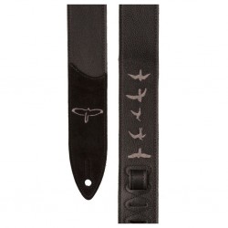PRS ACC-3166 Leather Strap Birds Embroidery - Black