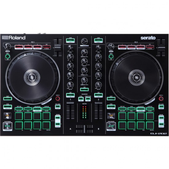 Roland DJ-202 4-deck Serato DJ Controller with Drum Machine