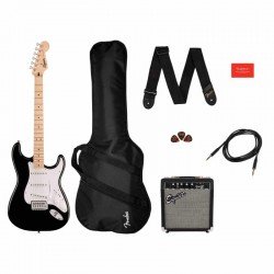 Fender 0371720606 Squier Sonic Stratocaster Electric Guitar Pack 10G – 230V -  Black