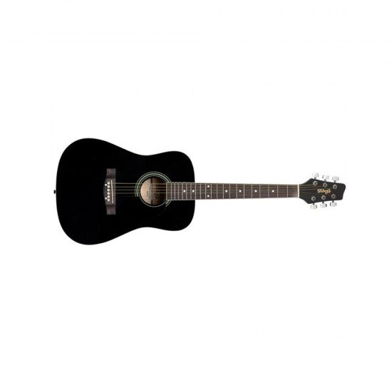 Stagg 3/4 Black Dreadnought Acoustic Guitar with Basswood Top Stagg 3/4 Black Dreadnought Acoustic Guitar with Basswood Top