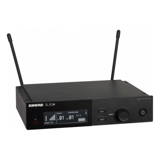 Shure SLXD4 G59 Single Digital Wireless Receiver 470-514MHz Shure SLXD4 G59 Single Digital Wireless Receiver 470-514MHz