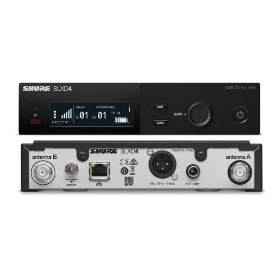 Shure SLXD4 G59 Single Digital Wireless Receiver 470-514MHz Shure SLXD4 G59 Single Digital Wireless Receiver 470-514MHz