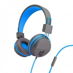 JLab JBuddies Studio Wired On Ear Kids Headset Grey Blue