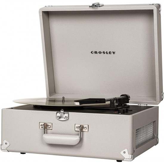 Crosley CR6253A-GY Anthology Vintage 3-Speed Bluetooth Suitcase Turntable, Gray