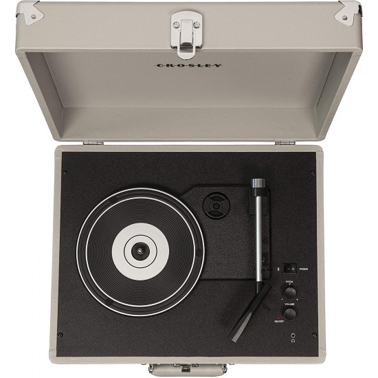 Crosley CR6253A-GY Anthology Vintage 3-Speed Bluetooth Suitcase Turntable, Gray