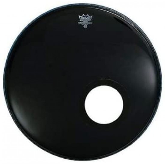 Remo P31020ES-DM 20-Inch Ebony Powerstroke 3 Bass Drumhead with 5-Inch Black Dynamo 