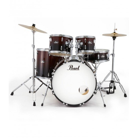 Pearl ROADSHOW 5pc Drum Shell Set 2216B/1008T/1209T/1616F/1455S With Cymbal & Hardware Garnet Fade Finish