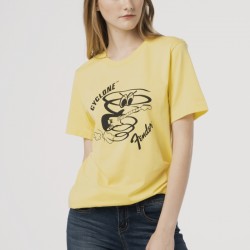 Fender 9133903306 Guitars Cyclone Graphic Tee T-Shirt, Yellow, Size Small