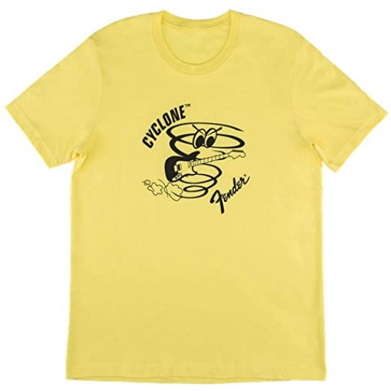 Fender 9133903406 Guitars Cyclone Graphic Tee T-Shirt, Yellow, Size Medium