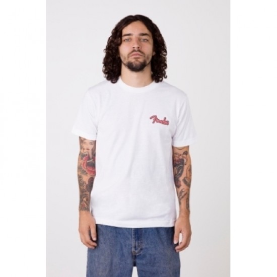 Fender 9190707306 Spaghetti Logo Globe T-Shirt Small