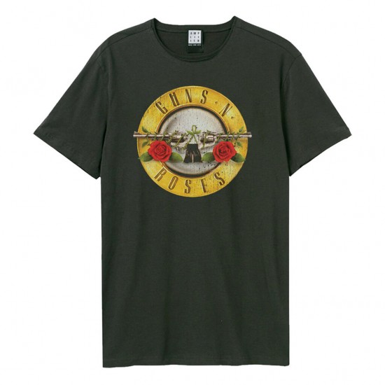 Drum (Bullet) Amplified Vintage Charcoal Large T Shirt-Guns N' Roses-5022315014621