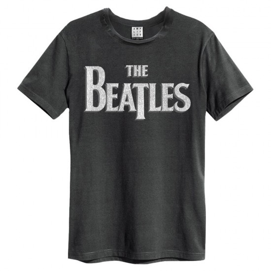 Amplified Vintage Charcoal Small T Shirt - Beatles Logo - 5022315071624
