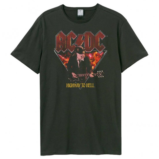 Amplified Vintage Charcoal Medium T Shirt - ACDC Highway To Hell Vintage - 5054488105776